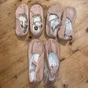 3 pairs pink ballet dance slippers Leo’s 10.5 11 13